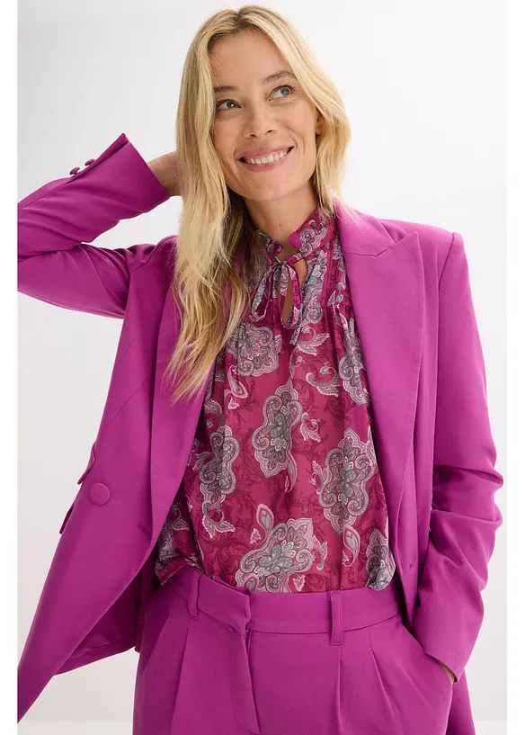 Tunique en satin à passepoils, bonprix