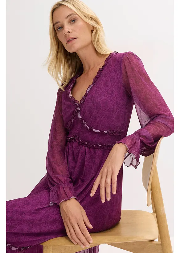 Robe midi en jersey mesh, bonprix