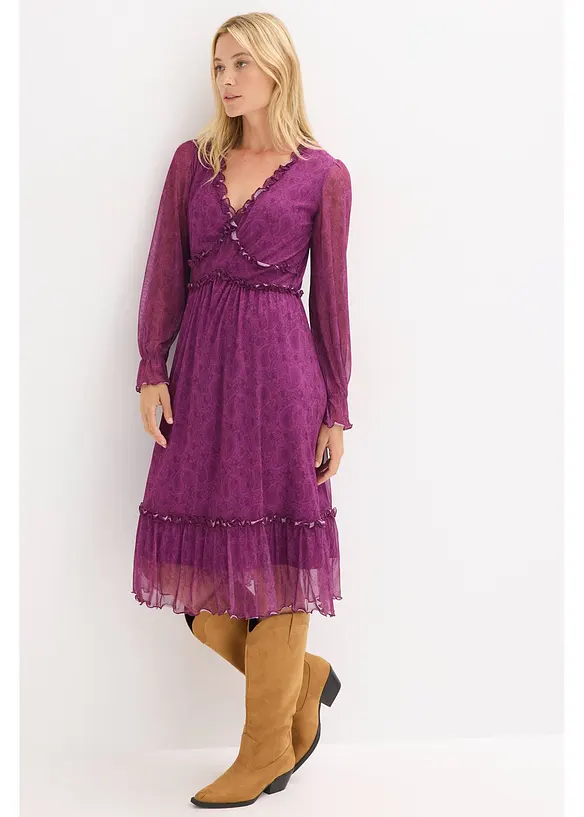 Robe midi en jersey mesh, bonprix