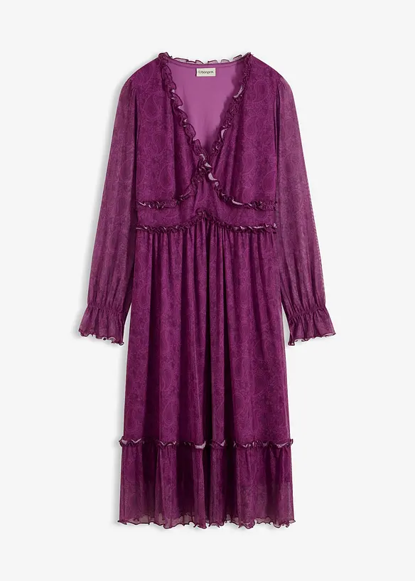 Robe midi en jersey mesh, bonprix