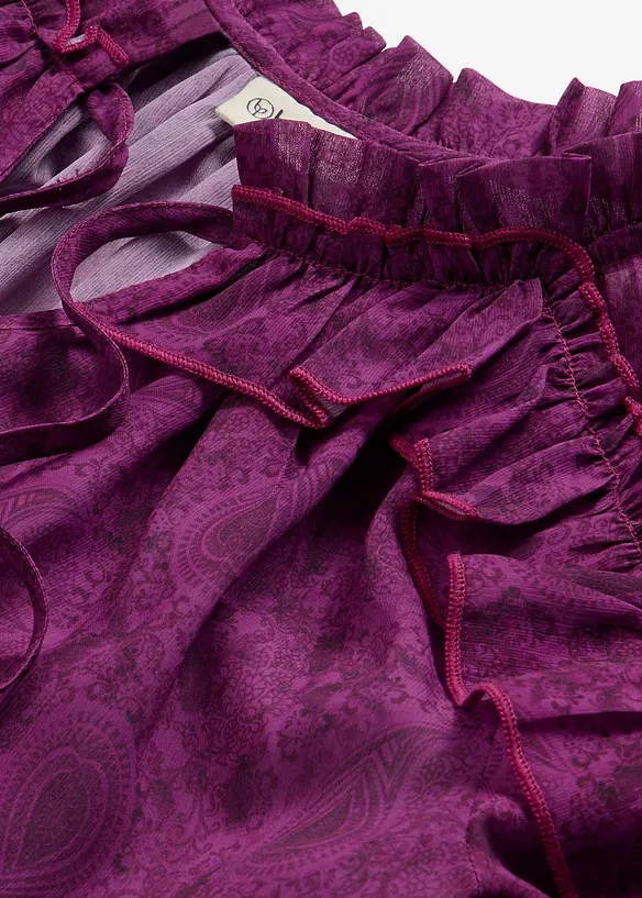 Blouse en crêpe à volants, bonprix