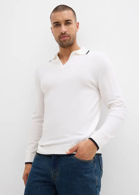 Pull en fine maille à détails contrastants, bonprix