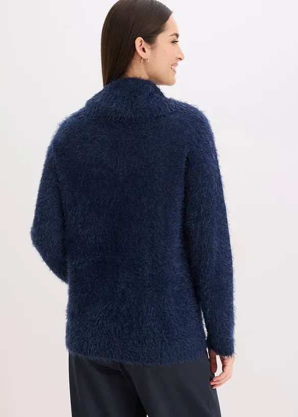 Pull col roulé en maille poilue, bonprix