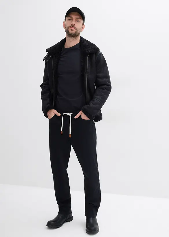 Pantalon droit et regular, taille extensible, bonprix