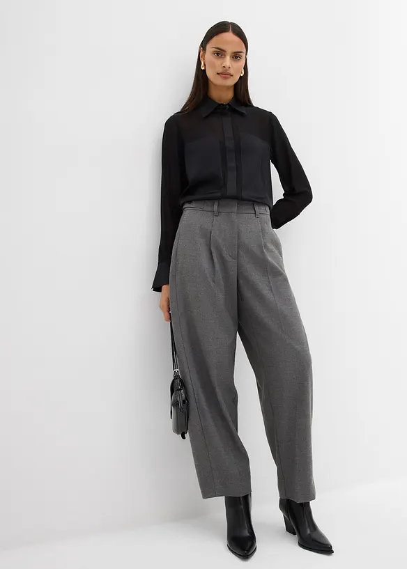 Chemisier avec empiècements en satin, bonprix