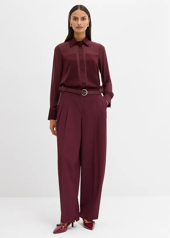 Chemisier avec empiècements en satin, bonprix