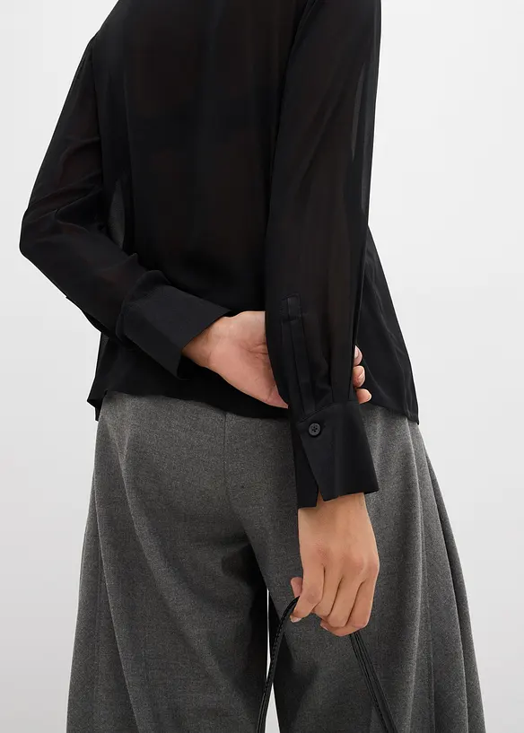 Chemisier avec empiècements en satin, bonprix