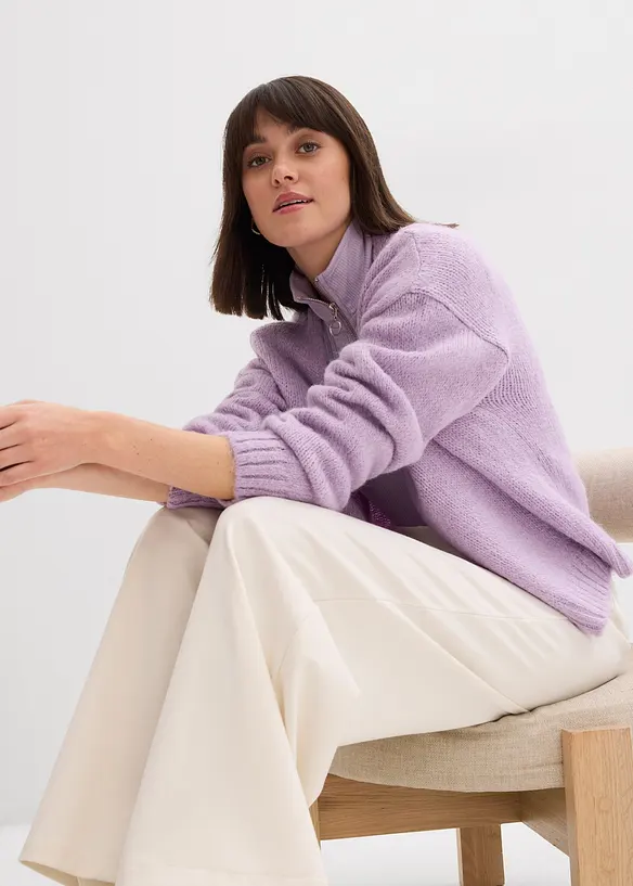 Gilet raccourci en maille oversize, bonprix