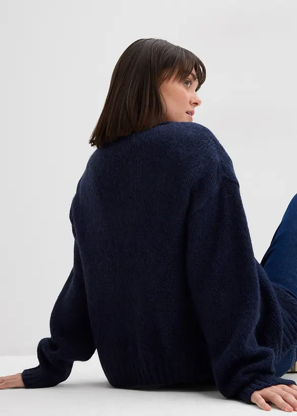 Gilet raccourci en maille oversize, bonprix