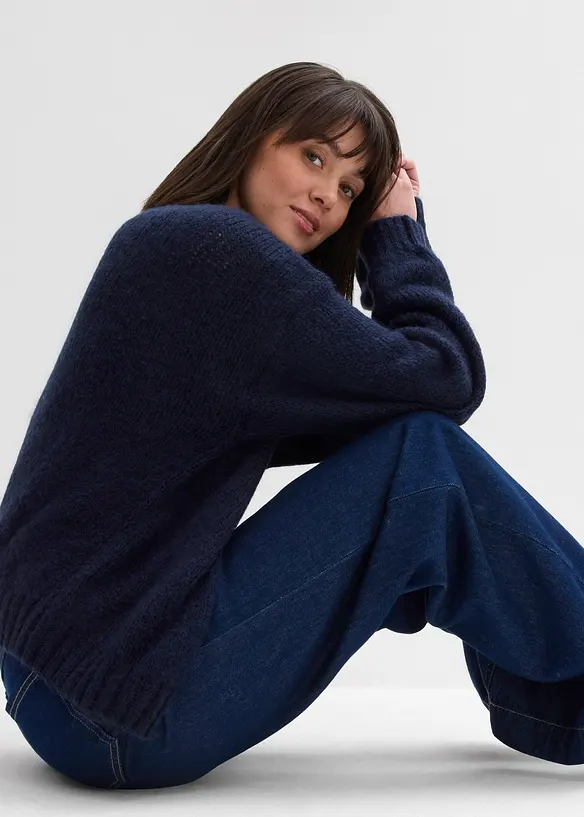 Gilet raccourci en maille oversize, bonprix