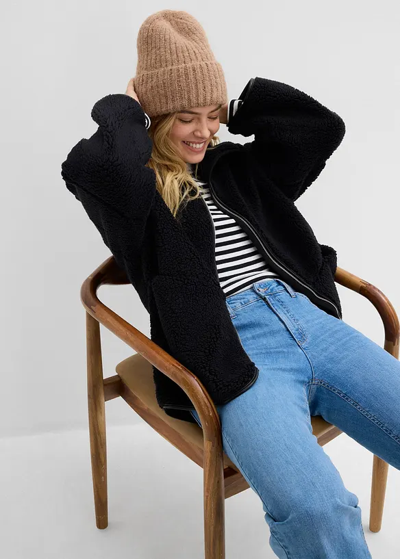 Veste oversize en polaire peluche, bonprix