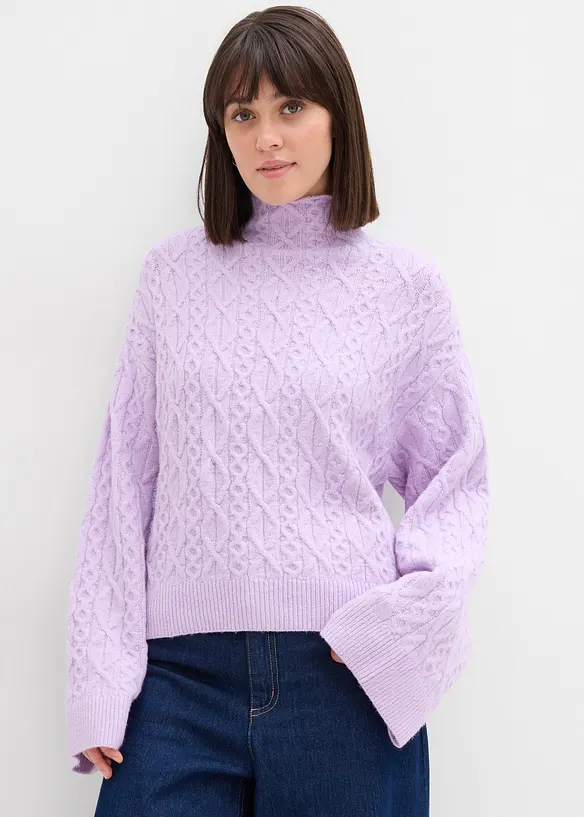 Pull en maille torsadée, bonprix
