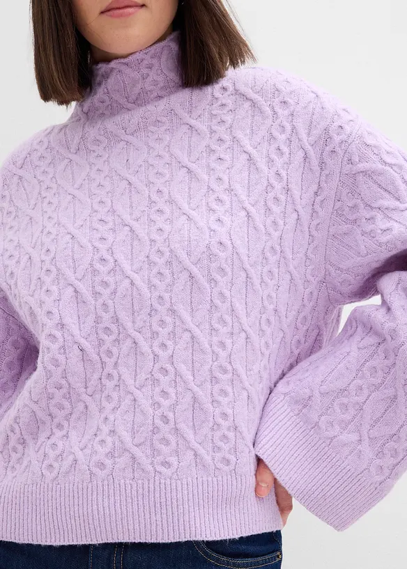Pull en maille torsadée, bonprix