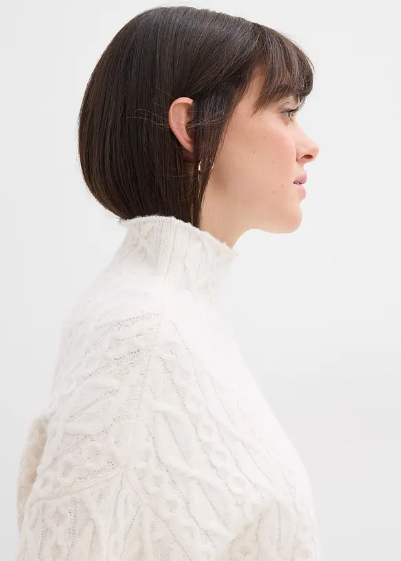 Pull en maille torsadée, bonprix