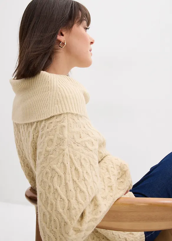 Pull &agrave; motif torsad&eacute;, bonprix