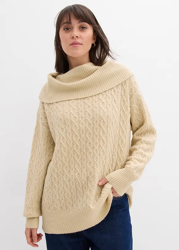 Pull &agrave; motif torsad&eacute;, bonprix