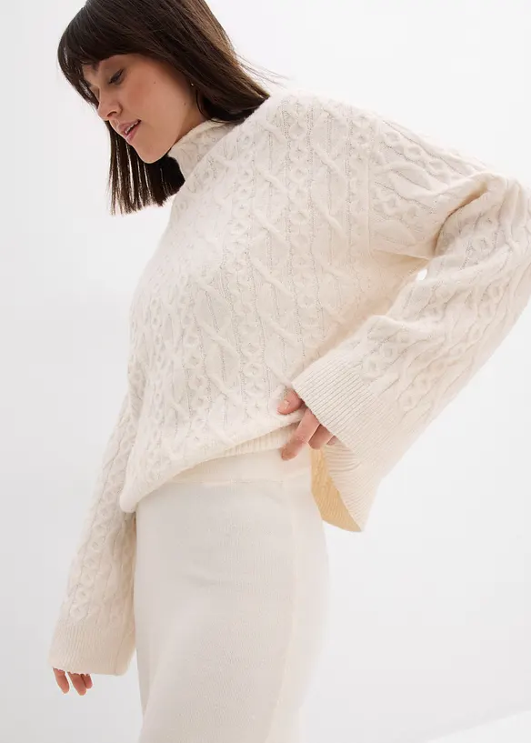 Jupe midi en maille douce, bonprix