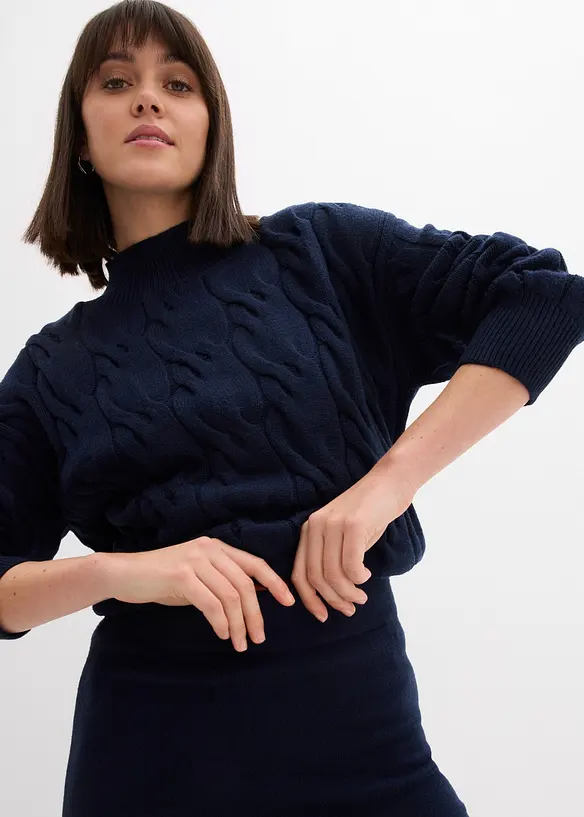 Jupe midi en maille douce, bonprix