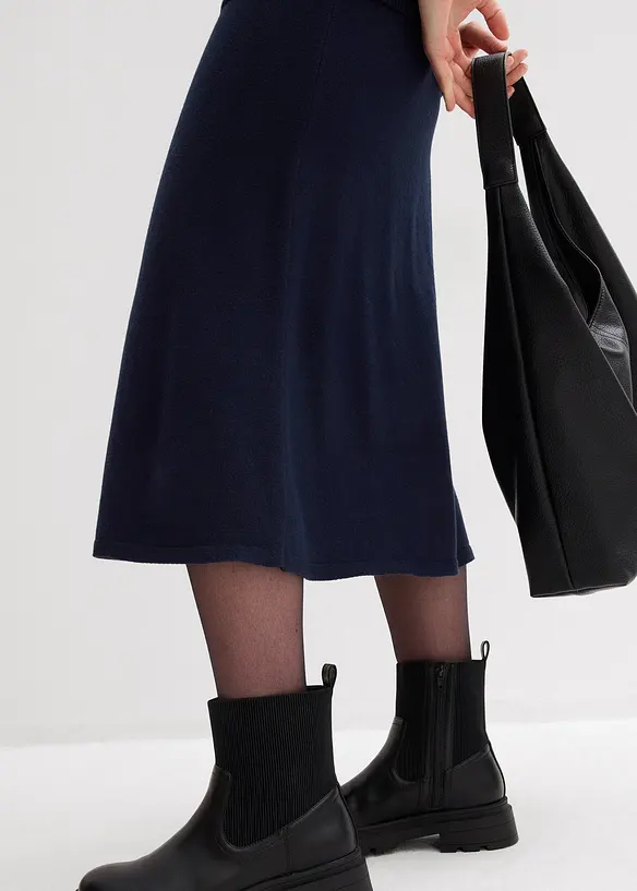 Jupe midi en maille douce, bonprix