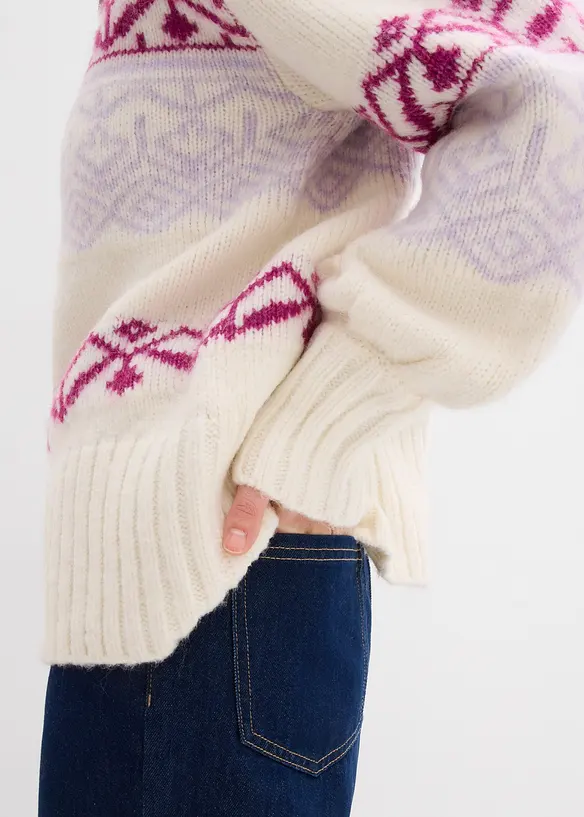 Gilet en maille &agrave; motif norv&eacute;gien, bonprix