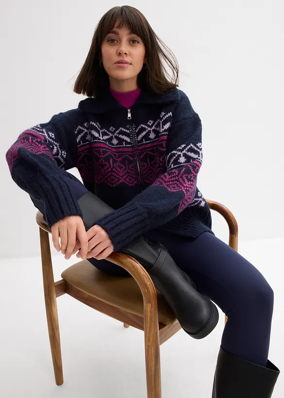 Gilet en maille à motif norvégien, bonprix