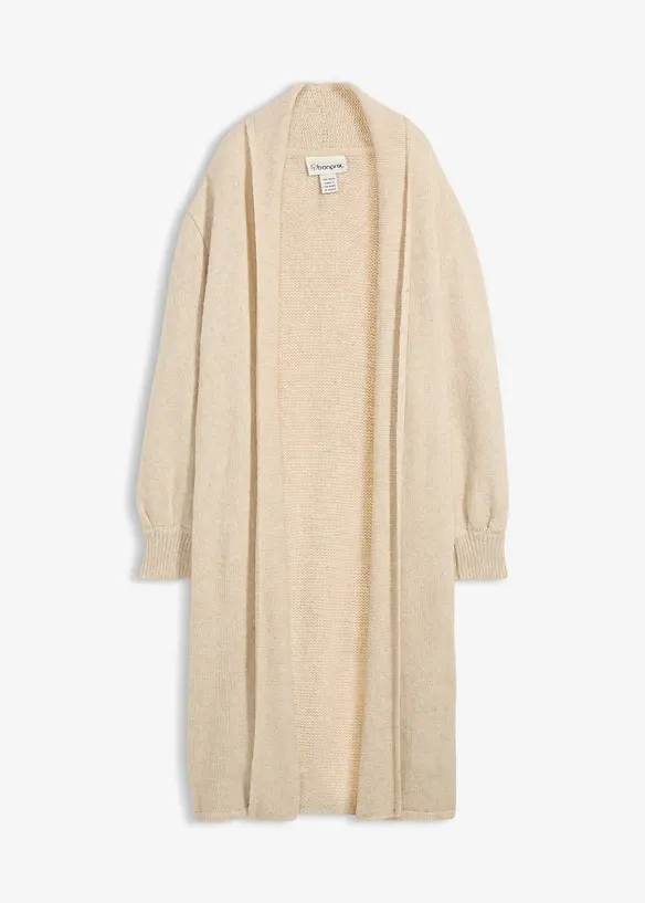 Gilet long en maille poilue, bonprix