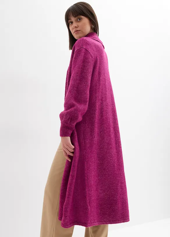 Gilet long en maille poilue, bonprix