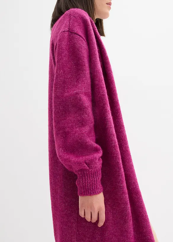 Gilet long en maille poilue, bonprix