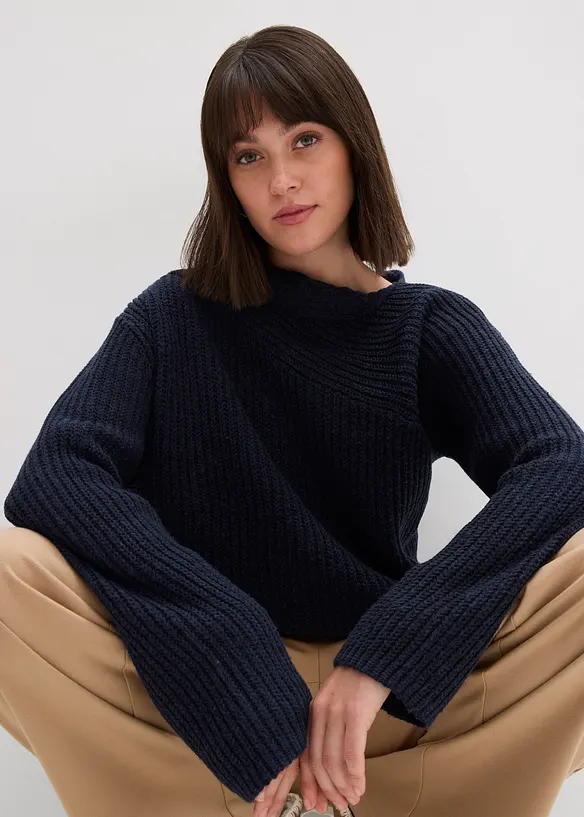 Pull oversize côtelé, bonprix