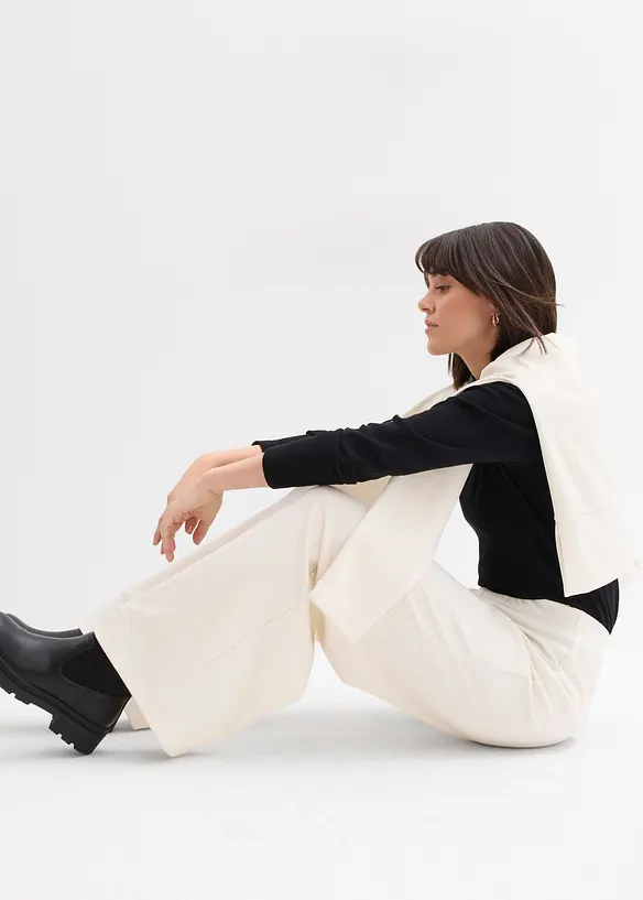 Pantalon large et confortable en Punto di Roma, bonprix