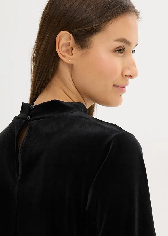 T-shirt en velours et dentelle, bonprix