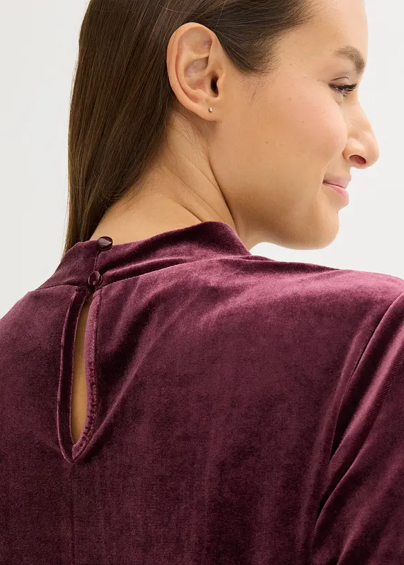 T-shirt en velours et dentelle, bonprix