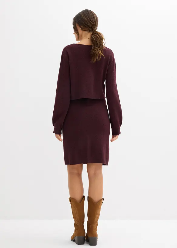 Ensemble 2 pièces en maille de grossesse avec un pull et une jupe, bonprix