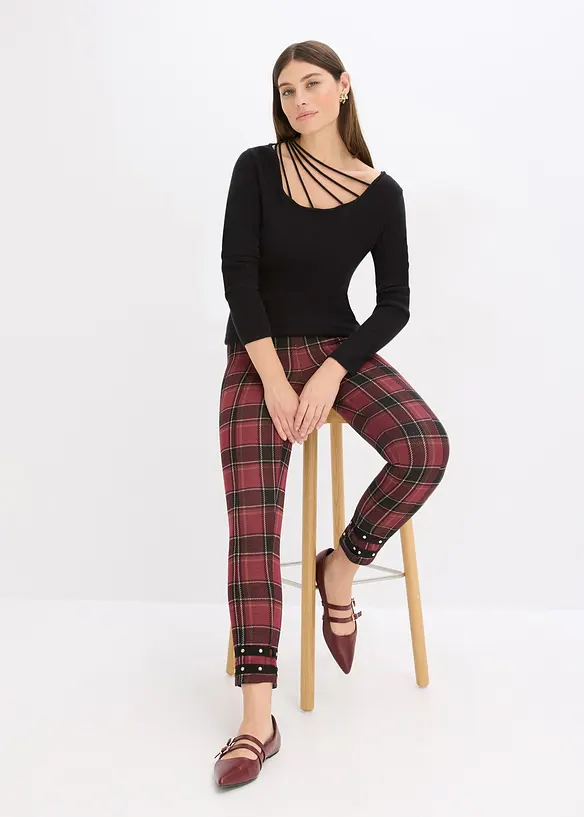 Pull en fine maille à décolleté plongeant, bonprix