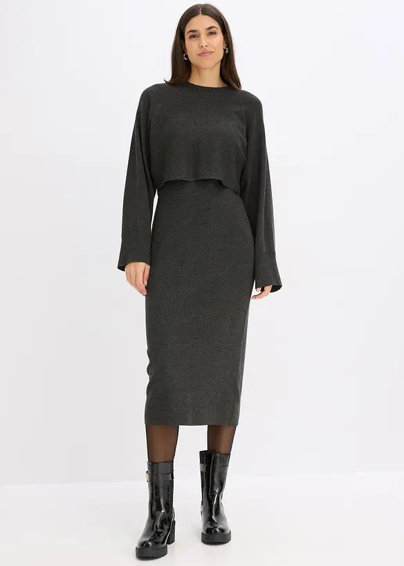 Ensemble 2 pi&egrave;ces en maille, bonprix