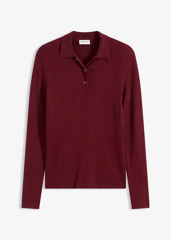 Polo en maille c&ocirc;tel&eacute;e, viscose majoritaire, bonprix