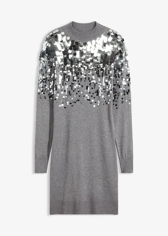 Robe en maille avec sequins sur le haut, bonprix