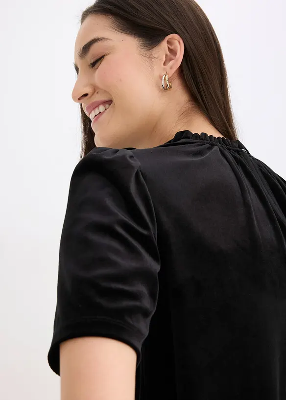 T-shirt en velours, bonprix