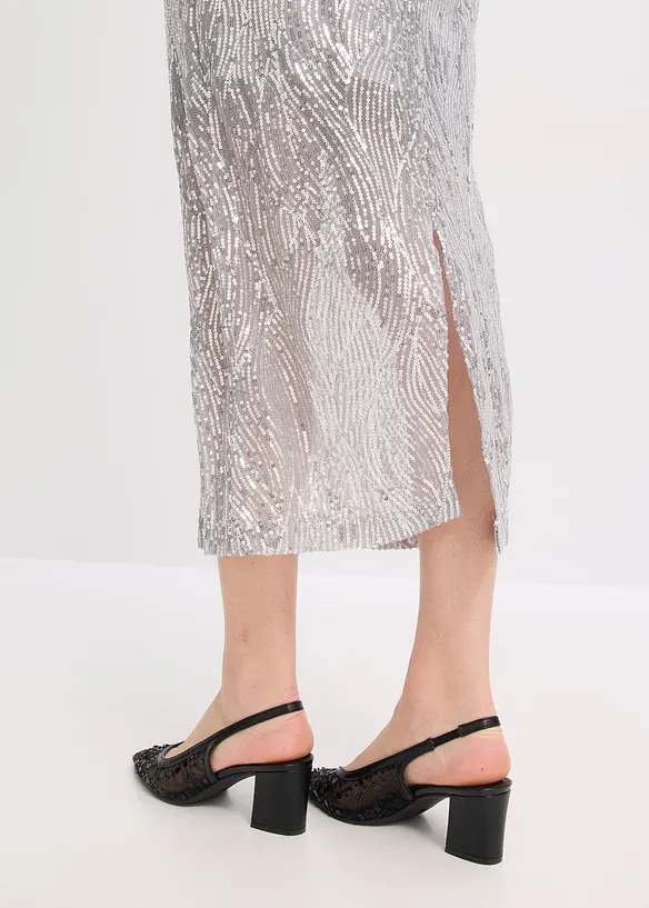 Jupe midi à sequins, bonprix