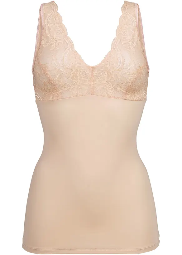 Top sculptant avec dentelle, maintien modéré, bonprix