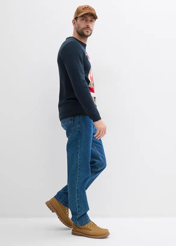 Pull en maille fine avec motif de Noël, bonprix