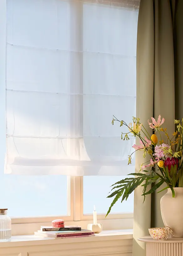 Store plissé en voile transparent, bonprix