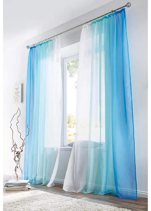 Voilages &agrave; effet ombr&eacute; (2 pces), bonprix