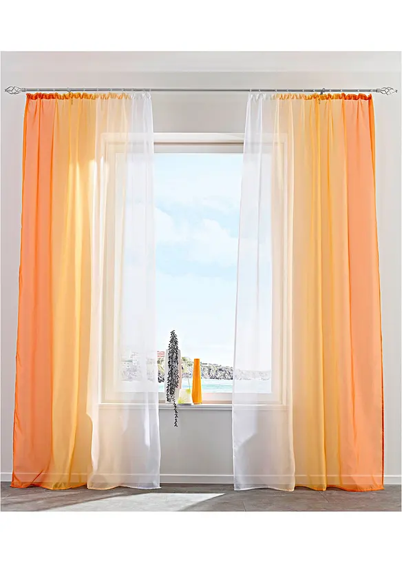 Voilages &agrave; effet ombr&eacute; (2 pces), bonprix