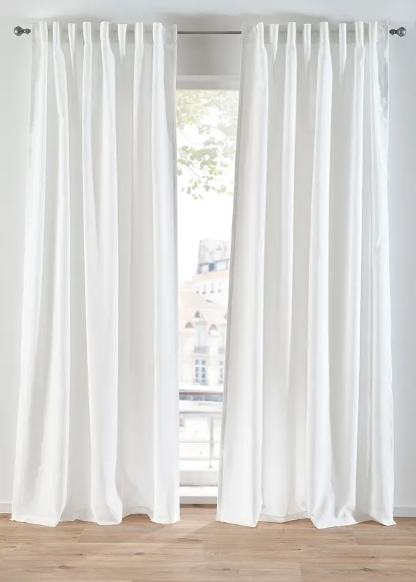 Lot de 2 voilages en polyester recyclé, bonprix