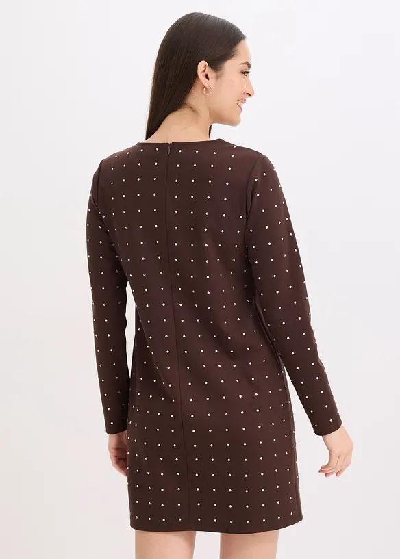 Robe en jersey à strass, bonprix