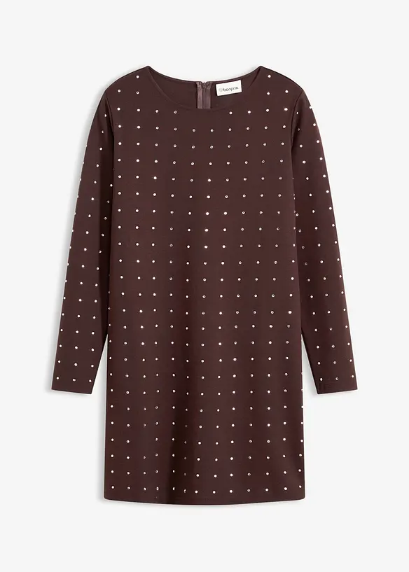Robe en jersey à strass, bonprix