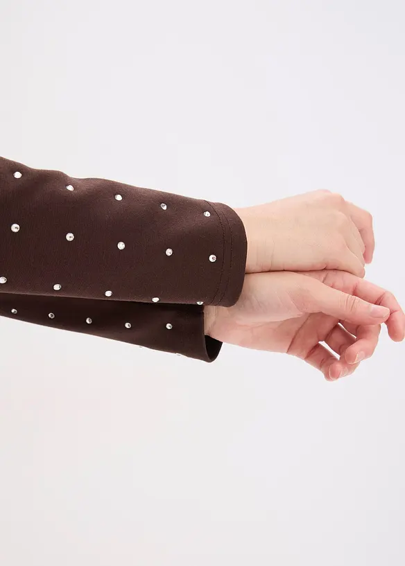 Robe en jersey à strass, bonprix