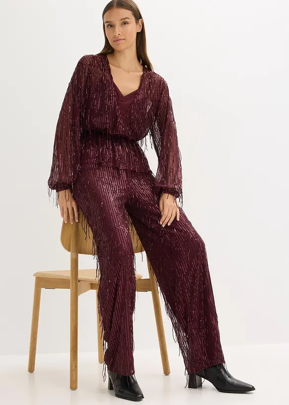 Pantalon à sequins et franges, bonprix