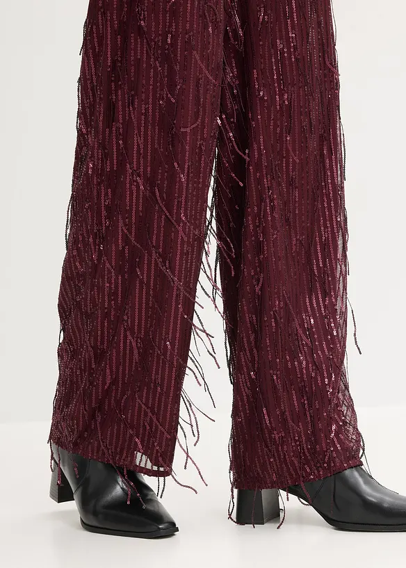 Pantalon à sequins et franges, bonprix